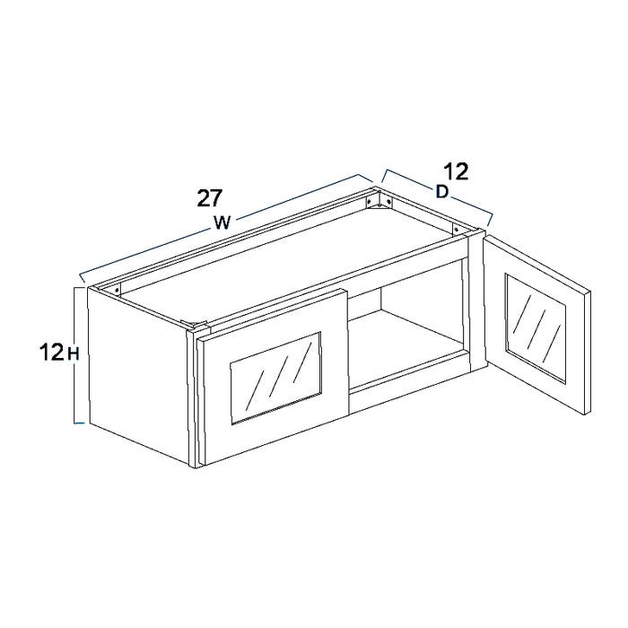 image_2-3463-1.jpg Wall Glass Door Cabinet with Finished Interior 27" x 12"