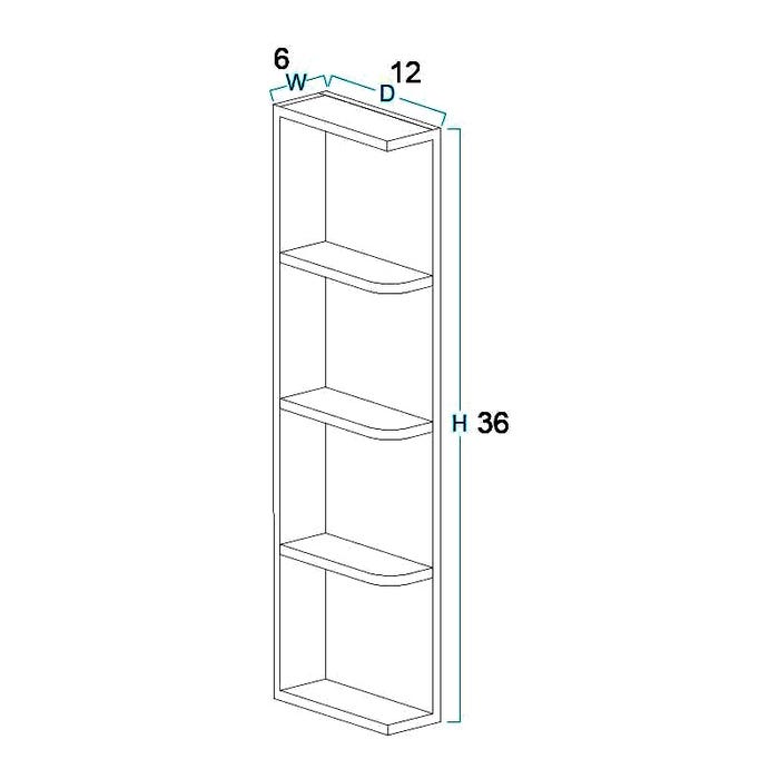 Wall End Shelf Cabinet 6" x 36"