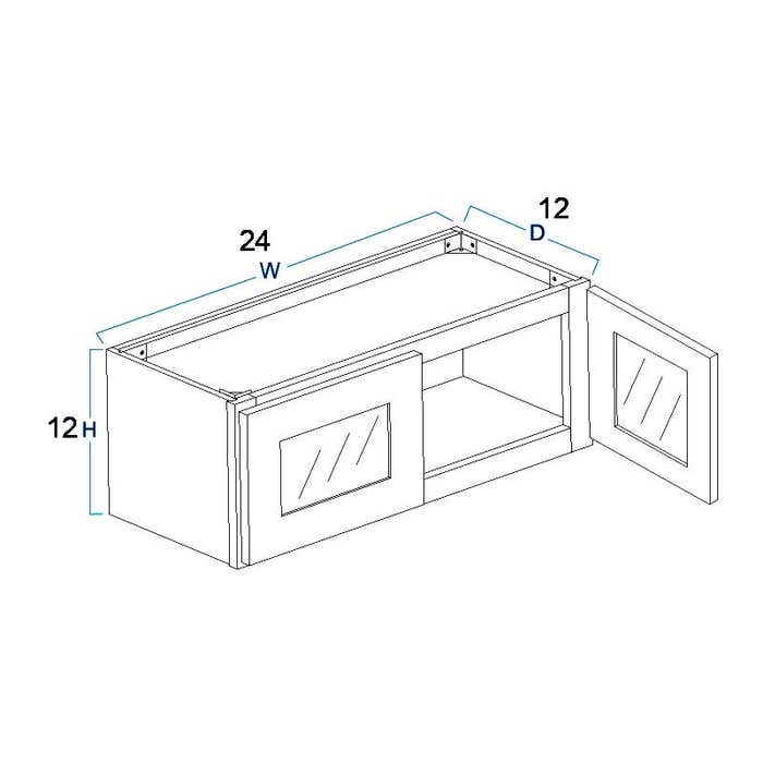 image_2-358-1.jpg Wall Glass Door Cabinet with Finished Interior 24" x 12"