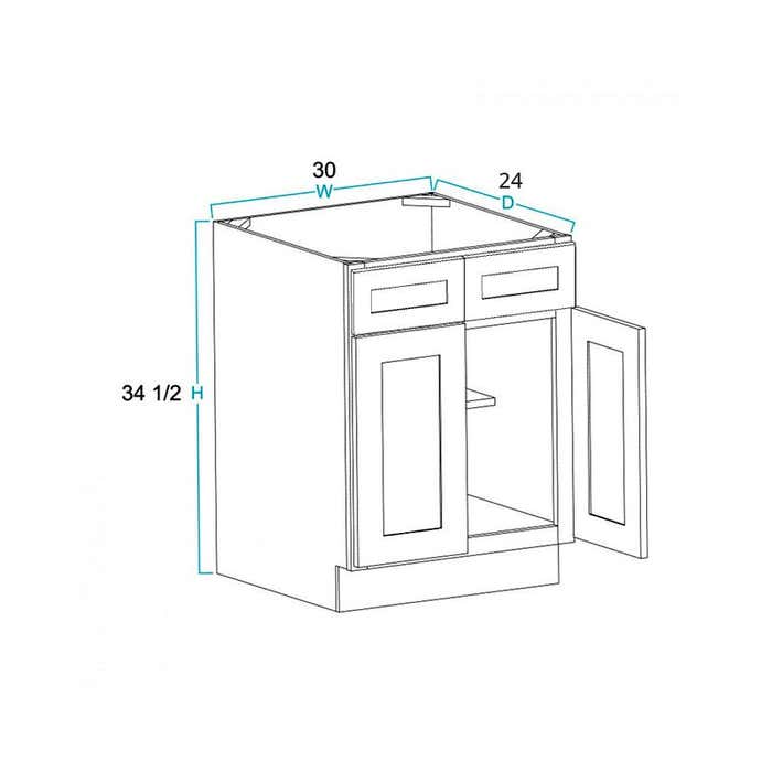 Charleston Cherry Sink Base Cabinet 30"W
