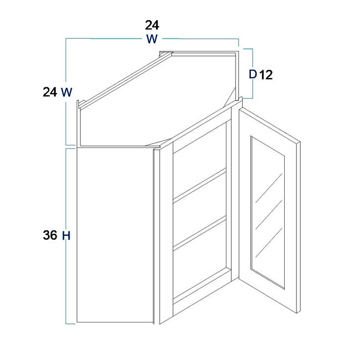 image_2-3742-1.jpg WMDC2436GDFI - Wall Diagonal Mullion Glass Door Cabinet with Finished Interior 24" x 36"