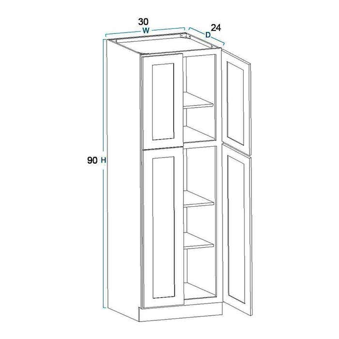 Charleston Cherry Utility Cabinet 30"W x 90"H