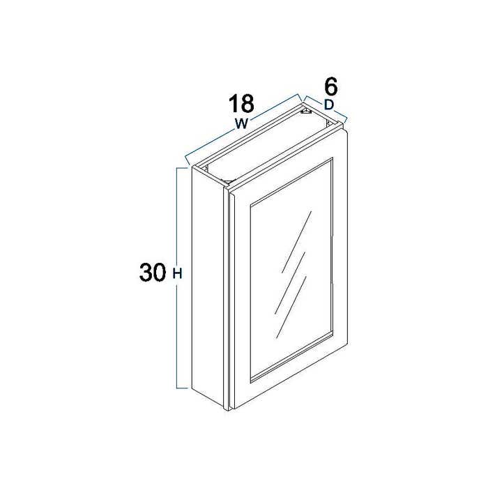 Single Door Mirror Medicine Cabinet 18"