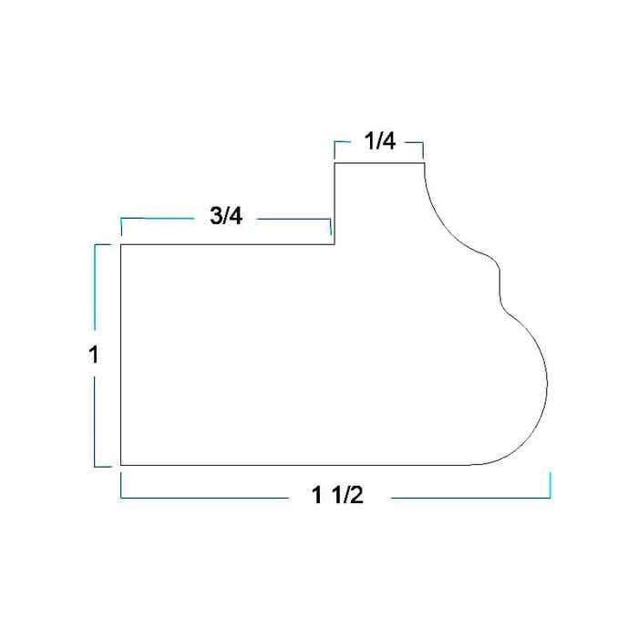 LRM8 - Light Rail Molding 96"