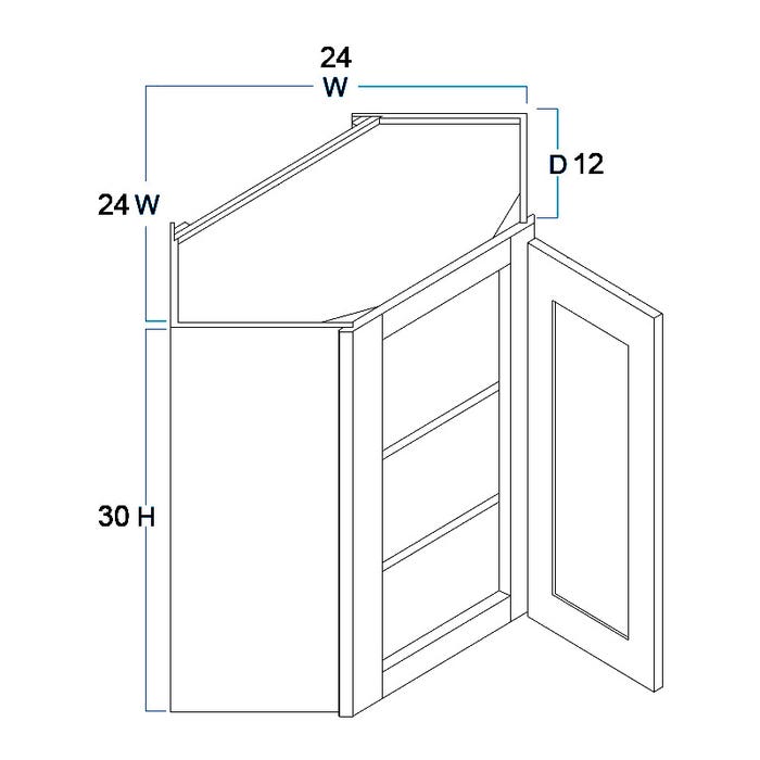 Wall Diagonal Corner Cabinet 24" x 30"