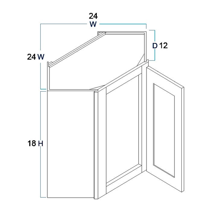 Wall Diagonal Corner Cabinet 24" x 18"