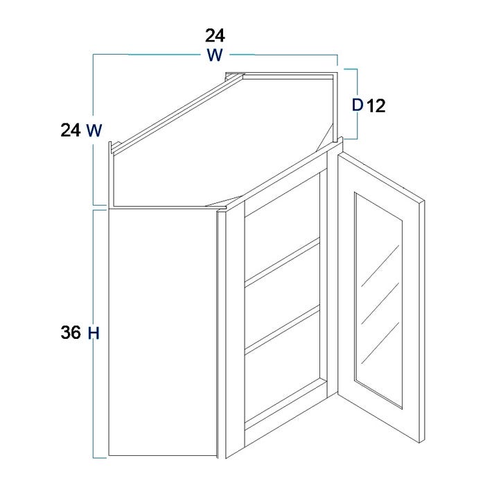 image_2-3997-1.jpg Wall Diagonal Open Frame Glass Door Cabinet with Finished Interior 24" x 36"