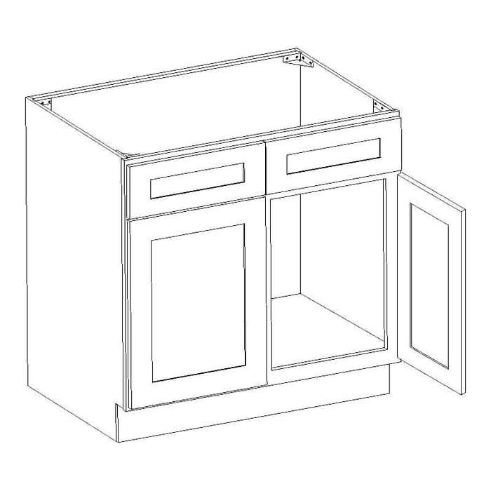 Shaker White Elite Sink Base Cabinet 42"