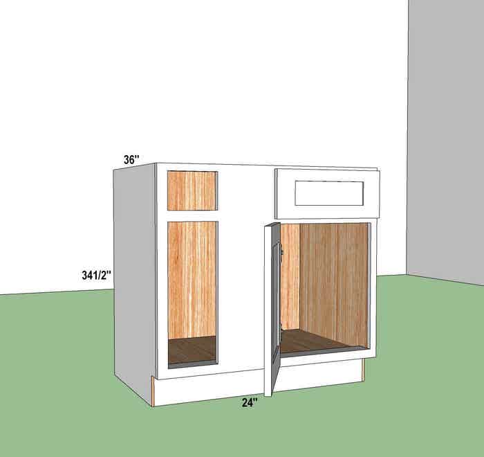 Blind Base Corner Cabinet 36" Left