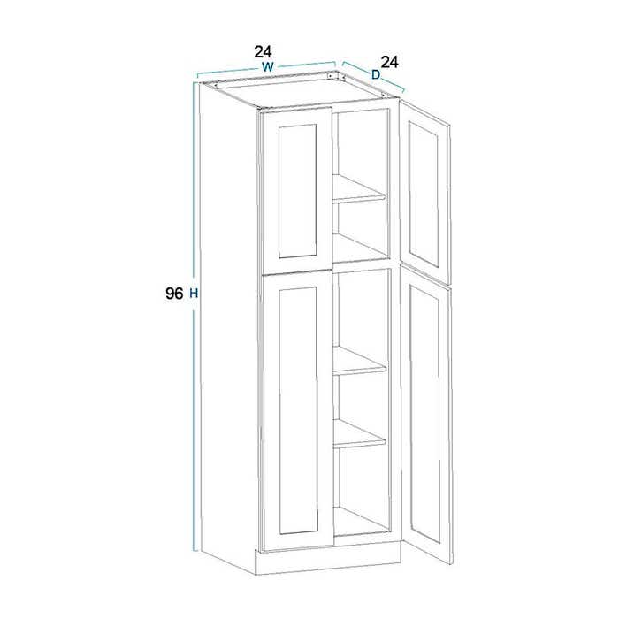 Craftsman White Shaker Utility Cabinet 24"W x 96"H