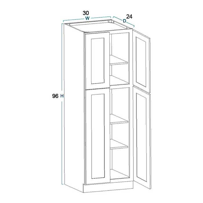 Craftsman White Shaker Utility Cabinet 30"W x 96"H