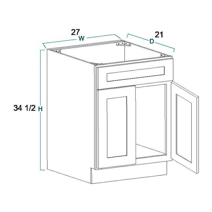 image_2-456-1.jpg Craftsman White Shaker Vanity Sink Base Cabinet 27"