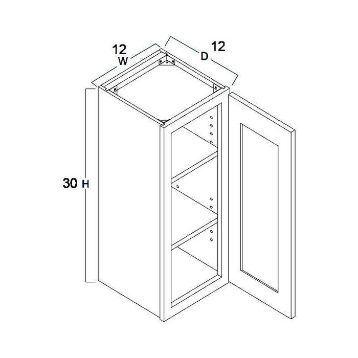 Craftsman Lily Green Shaker Wall Cabinet 12" x 30"