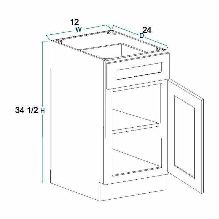 Craftsman Natural Shaker Base Cabinet 12"