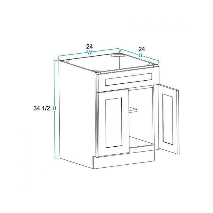 Craftsman Natural Shaker Sink Base Cabinet 24"W