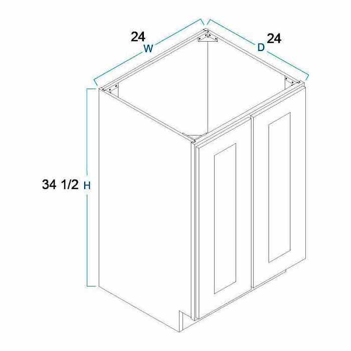 Craftsman Natural Shaker Base Full Height Door Cabinet 24"