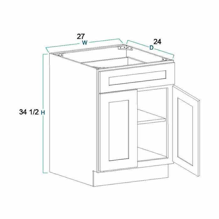 Craftsman Natural Shaker Base Cabinet 27"