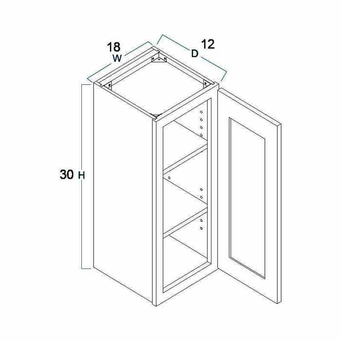 Craftsman Natural Shaker Wall Cabinet 18" x 30"