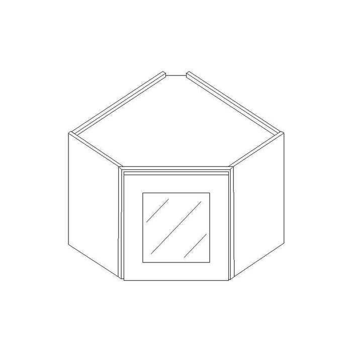 WDC2412BGFI - Wall Diagonal Beveled Glass Door with Finished Interior