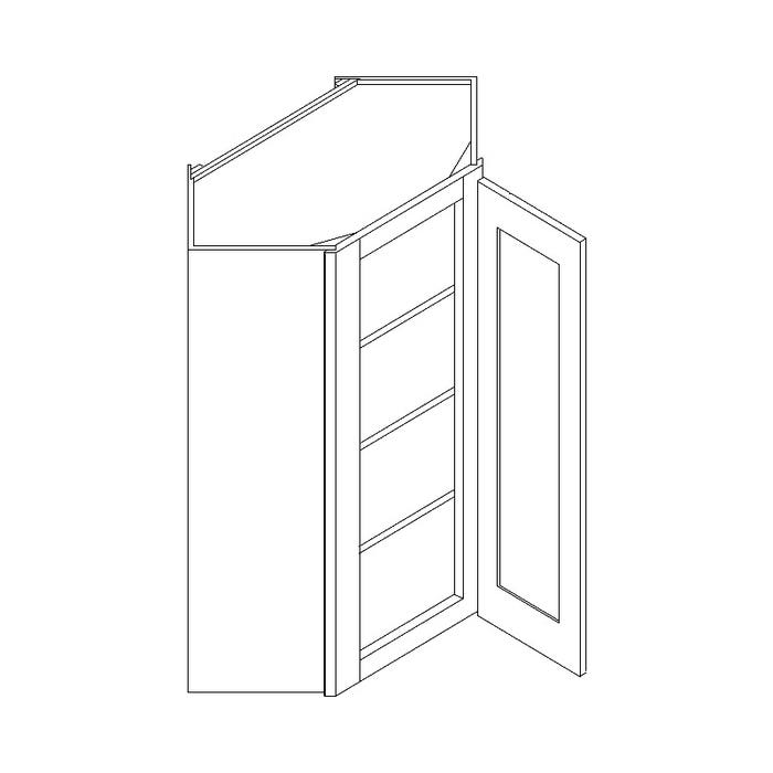 Charleston Toffee Wall Diagonal Corner Cabinet 27"W x 42"H x 15"D
