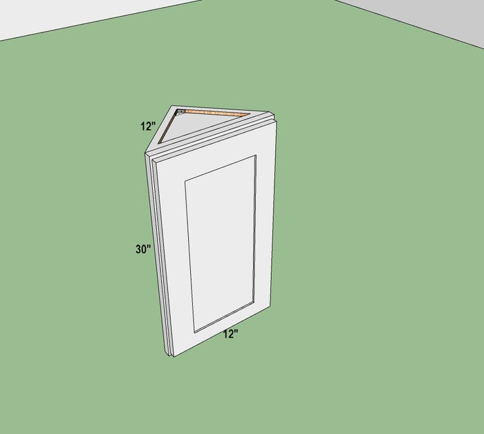 Angle Wall Cabinet 12" x 30"