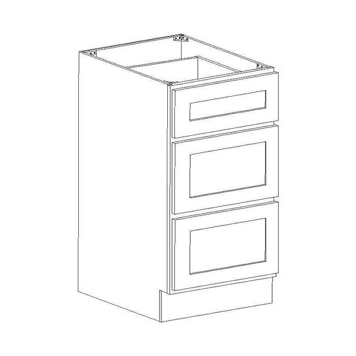 VDB1521-3 - Vanity Drawer Base Cabinet 15"