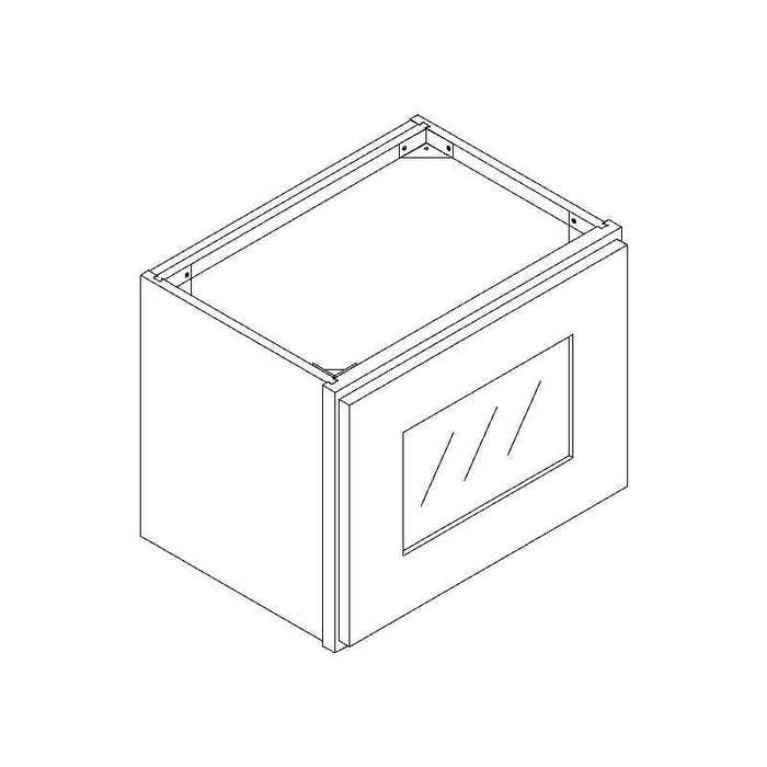 Wall Glass Door Cabinet with Finished Interior 15" x 12"