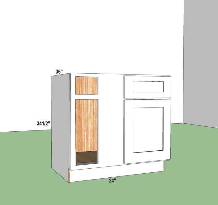 Blind Base Corner Cabinet 36" Left
