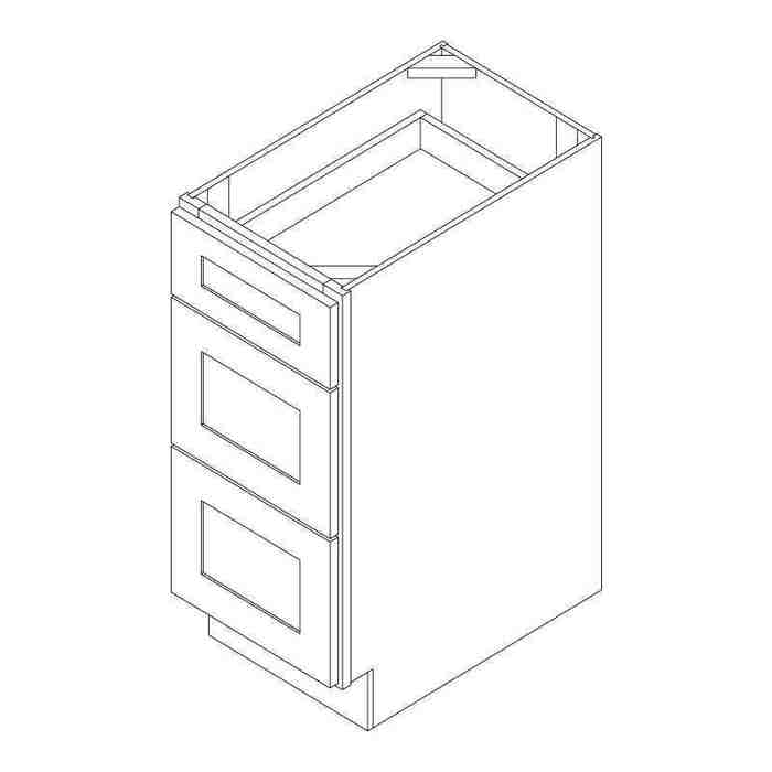 York Driftwood Grey Three Drawer Base Cabinet 30"