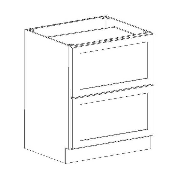 York Driftwood Grey Two Drawer Base Cabinet 36"