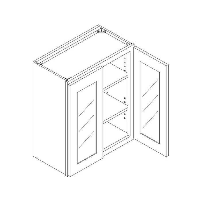 image_3-412-1.jpg York Driftwood Grey Wall Open Frame Glass Door Cabinet 24"W x 30"H