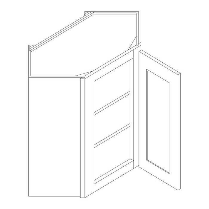 York Driftwood Grey Wall Diagonal Corner Cabinet 24"W x 36"H