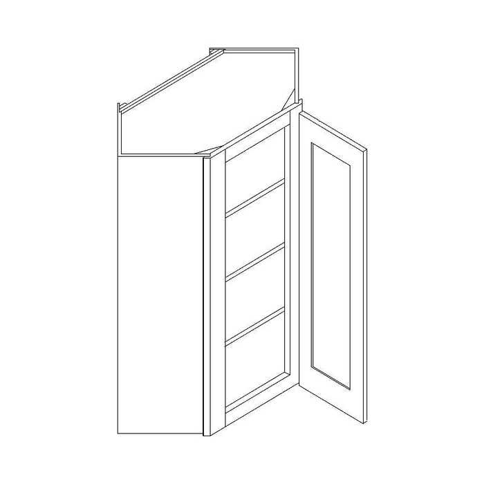 York Driftwood Grey Wall Diagonal Corner Cabinet 24"W x 42"H