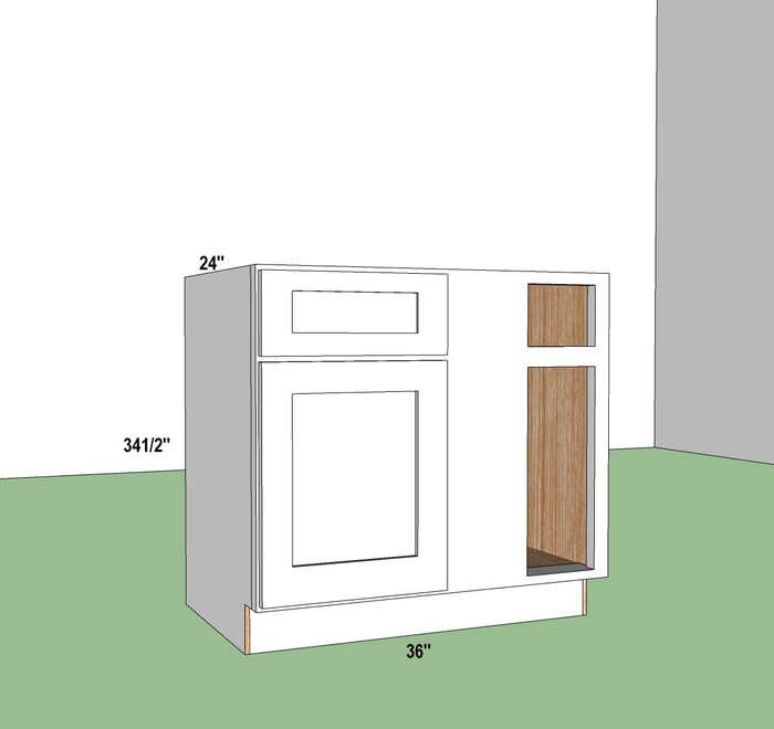 Blind Base Corner Cabinet 36" Right