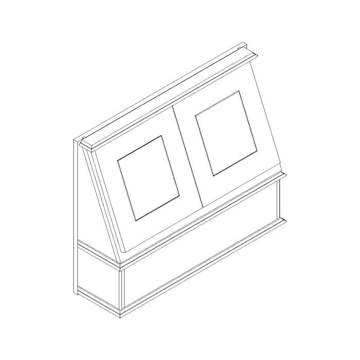 Grey Shaker Elite Range Hood Front 36"W x 23-1/2"H