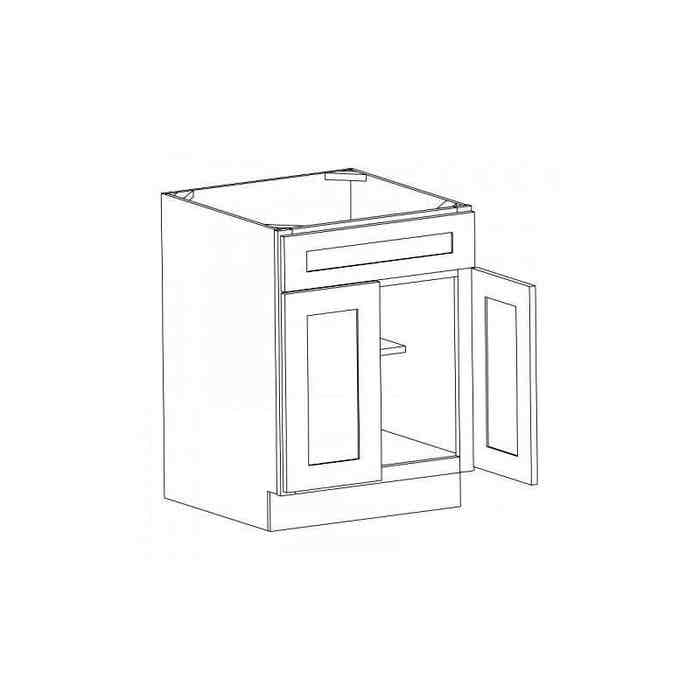 Summit Shaker White Sink Base Cabinet 24"W