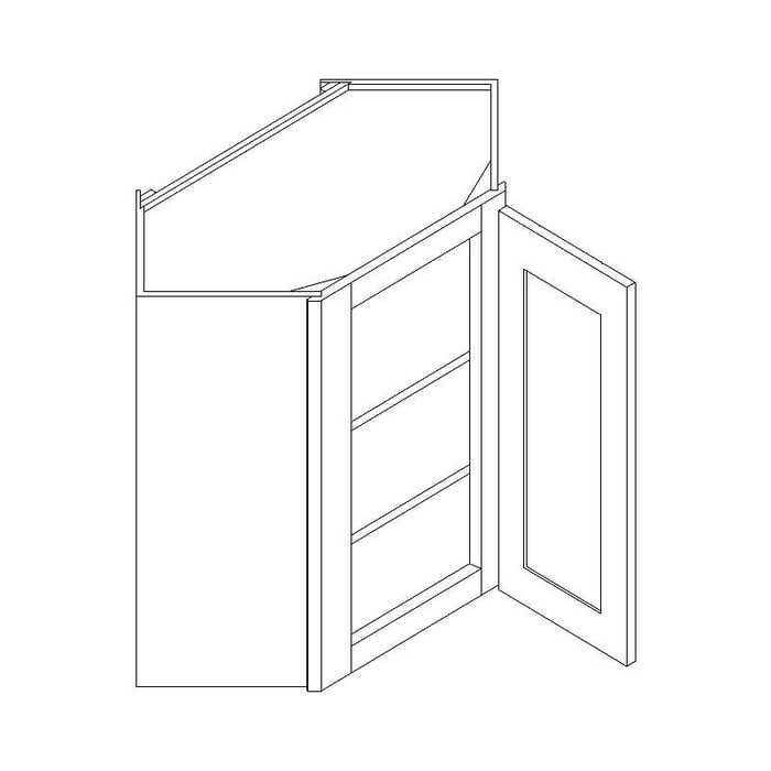 Summit Shaker White Wall Diagonal Corner Cabinet 24"W x 30"H